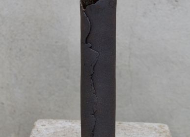 Objets design - Pichet Cylindre Grès Noir - ANNE KRIEG, CERAMISTE