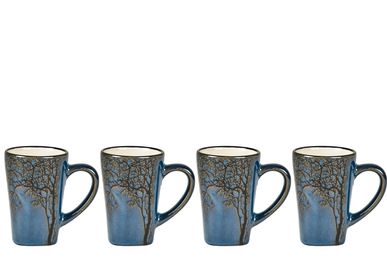 Tasses et mugs - Tasse à expresso avec arbre Hela 4 pcs Bleu foncé - VILLA COLLECTION DENMARK