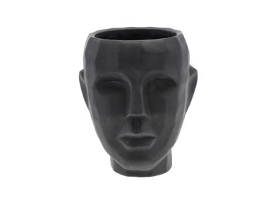 Pottery - Flowerpot Head Vern H22.5 Black Cement - VILLA COLLECTION DENMARK