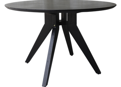 Dining Tables - Studio teak round table black Ø120 cm + Ø140 cm - RAW MATERIALS