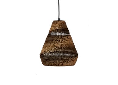Hanging lights - Pendant lamp Alk Cardboard Brown/black D22 - VILLA COLLECTION DENMARK