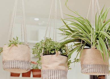 Poster - Hanging planters with hand braided cotton rope  - CRAFTPAIR