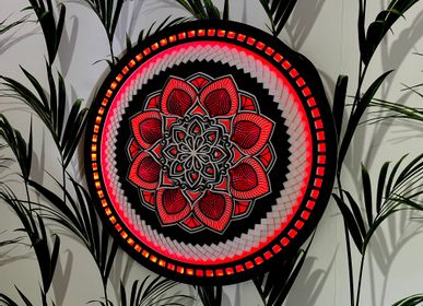 Autres objets connectés  - Mandala lumineux à fleurs LED, décoration murale, lumière d'ambiance, décoration d'appartement - BHDECOR