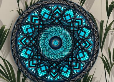 Autres objets connectés  - Mandala lumineux à fleurs LED, décoration murale, lumière d'ambiance, décoration d'appartement - BHDECOR