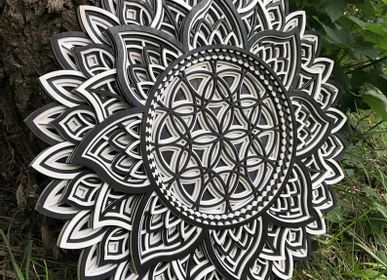 Autres décorations murales - Mandala en bois, décoration d'appartement - BHDECOR