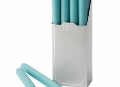 Objets de décoration - Straight Taper 10" Candles in Turquoise - 12 Candles Per Box - CASPARI