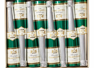 Autres décorations de Noël - Champagne Bottle Cone Celebration Crackers - 8 Per Box - CASPARI