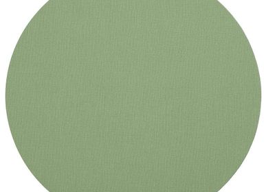 Everyday plates - Classic Canvas Round Felt-Backed Placemat in Moss Green - 1 Each - CASPARI