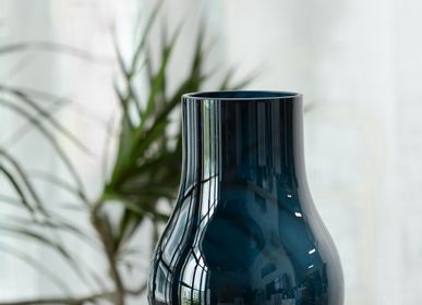 Vases - Vase élégant moderne en verre de qualité bleu foncé, DAVOS10 - ELEMENT ACCESSORIES