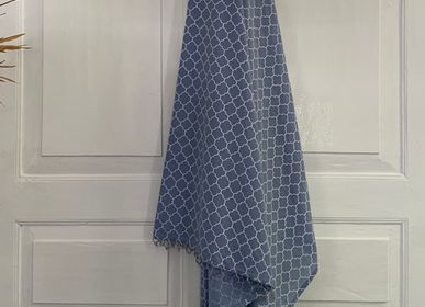 Other bath linens - Bangalore blue and white ethnic patterned sarong - TERRE AMBRÉE