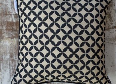 Fabric cushions - Champa black and beige ethnic cushion cover - TERRE AMBRÉE