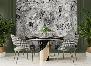 Office design and planning - Panoramic wallpaper The Guardians Black & White by Maison Fétiche - MAISON FÉTICHE