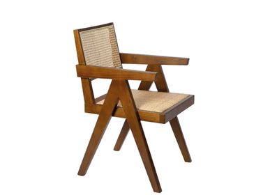 Chairs - MU72017 Telma dark brown elm wood chair 50x50x84 cm - ANDREA HOUSE