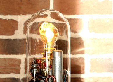 Objets de décoration - Lampe Steampunk sous cloche  - 1SECONDTEMPS