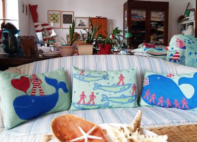 Fabric cushions - Large rectangular cushion, The Adventures of the Sailor in Love, Friends - BACIO DEL MARINAIO