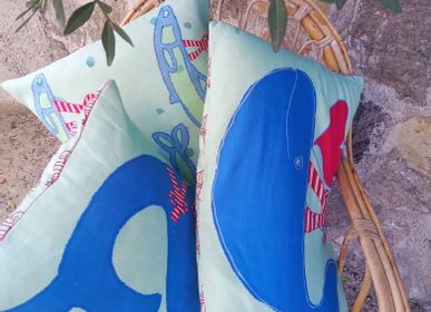 Fabric cushions - Large rectangular cushion, Commander of Anchovies - BACIO DEL MARINAIO