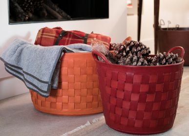 Decorative objects - Leather braided basket  - SOL & LUNA