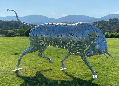 Sculptures, statuettes and miniatures - Bull, monumental sculpture in galvanized metal, 100% recycled, unique piece. - RECYCLAGE DESIGN RÉANIMATEUR D'OBJETS R & D