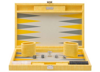 Gifts - Backgammon Set Lemon - Alligator Vegan Leather - Medium - VIDO BACKGAMMON