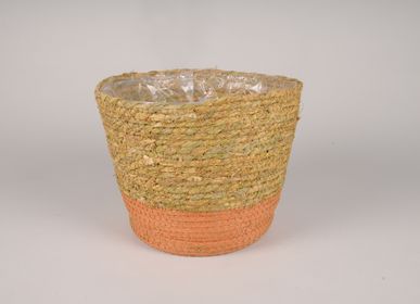 Decorative objects - Natural and orange seagrass planter - LE COMPTOIR.COM