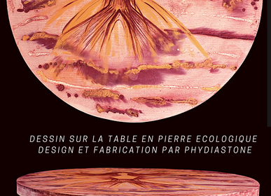 Unique pieces - Liberty coffee table made of ecological stone - PHYDIASTONE