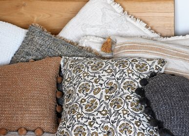 Coussins textile - Coussins coton bohème et Pondichéry en coton texturé et gaze de coton - LA MAISON DE LILO