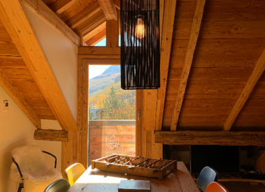 Objets de décoration - Suspension tube // lacet noir - Collection STRAIGHT - PCM CREATION