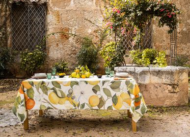Kitchen linens - "Amalfi" Linen Tablecloth  - THE NAPKING  BY BELLAVIA HOME