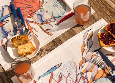 Kitchen linens - "Salina"  Cotton Satin Breakfast Set - THE NAPKING  BY BELLAVIA HOME