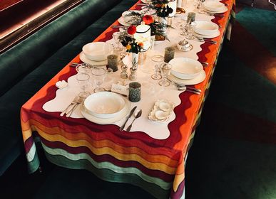 Table linen - WINTER RAINBOW Linen Tablecloths & Napkins - SUMMERILL AND BISHOP