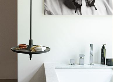 Tables de nuit - Table suspendue en frêne lasuré noir (taille standard 38 cm) - MADEMOISELLE JO