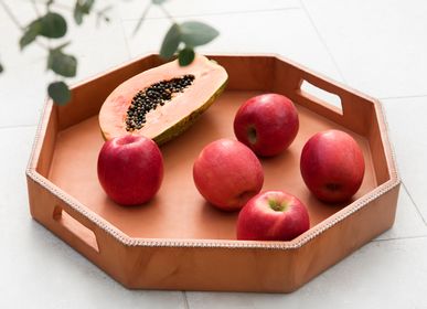 Other smart objects - Octogonal leather tray - SOL & LUNA