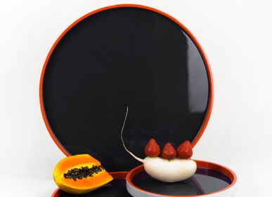 Decorative objects - Set of 3 round trays lacquered - L'INDOCHINEUR PARIS HANOI