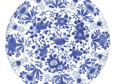 Everyday plates - Assiettes à dîner en papier Delft bleues - 8 par paquet - CASPARI