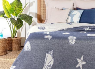 Throw blankets - SAHIL Bed Cover - Throw Blanket / Beach Blanket Cotton - HARE