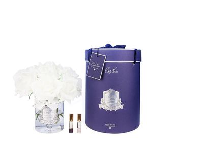 Floral decoration - LUXURY GRAND BOUQUET - SILVER BADGE - IVORY WHITE - NAVY BOX - CÔTE NOIRE