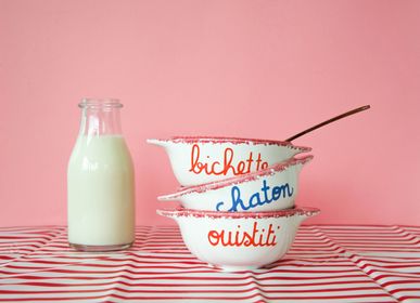 Gifts - KITTEN - BRITANY BOWL WITH TWISTED MESSAGES - PIED DE POULE