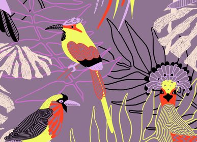 Papiers peints - 855 - Birdy tropic - GIRLGANG DESIGN