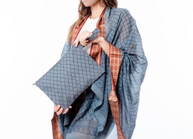 Foulards et écharpes - Echarpe Coton Avec Bordures de Soie - KORES