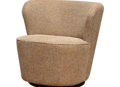 Armchairs - Swivelling armchair beige and golden Tweed - CHEHOMA