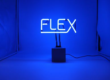 Objets de décoration - « FLEX » - Verre blanc bleu néon - LOCOMOCEAN