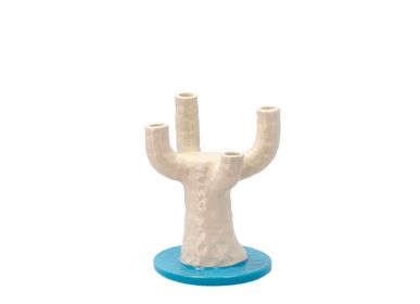 Decorative objects - Styles 4-armed candlestick Dia 19,5 x 25 cm Blue/White - VILLA COLLECTION DENMARK