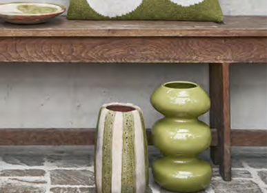 Decorative objects - Pot rayé vert GREENA - HOMATA