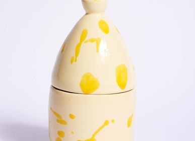 Decorative objects - Trullo yellow and cream candle holder - CAROLA FRA I TRULLI