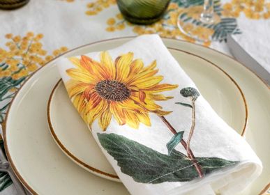 Gifts - Linen Napkins │ Yellow Flowers - LINOROOM 100% LINEN TEXTILES