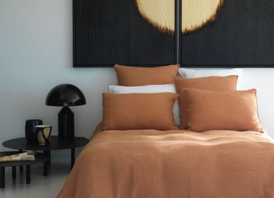 Bed linens - Terracotta cotton gauze duvet cover - MAISON D'ÉTÉ