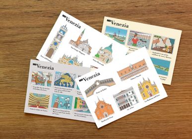 Card shop - Pack de 4 cartes postales illustrées Love Venezia - WANDERWORLD