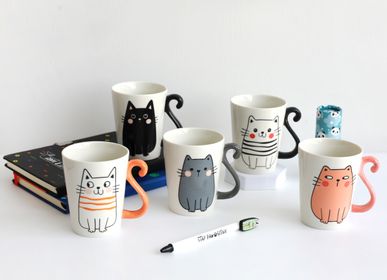 Meubles de cuisines  - Tasses en céramique Cats - I-TOTAL