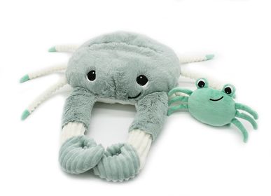 Soft toy - Cassecou the crab mommy baby mint - DEGLINGOS