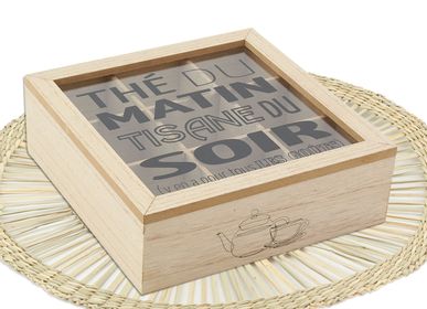 Tea and coffee accessories - Natural wood and glass tea box - AUBRY GASPARD